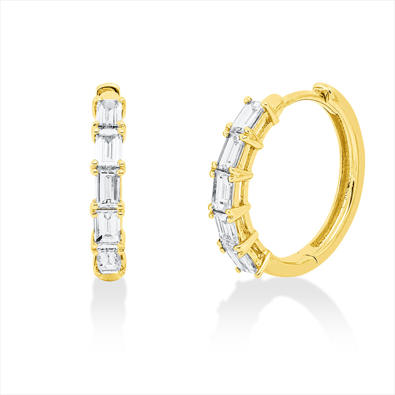 Creolen    aus 750/-18 Karat Gelbgold mit 10 Diamanten 0