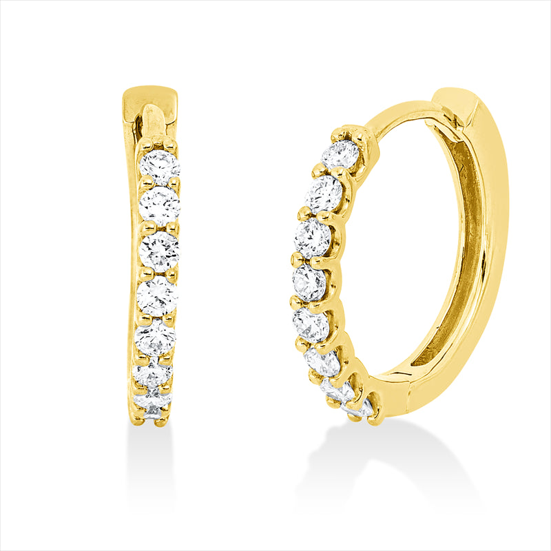 Creolen    aus 750/-18 Karat Gelbgold mit 16 Diamanten 0