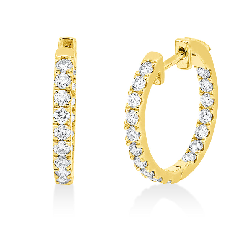 Creolen    aus 750/-18 Karat Gelbgold mit 34 Diamanten 0