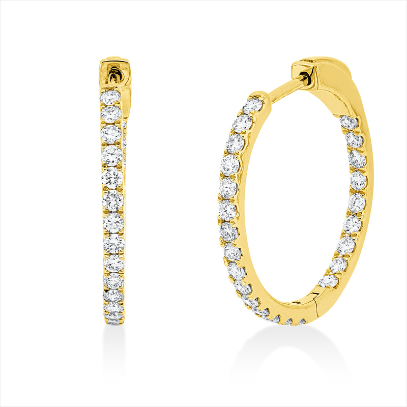 Creolen    aus 750/-18 Karat Gelbgold mit 48 Diamanten 0