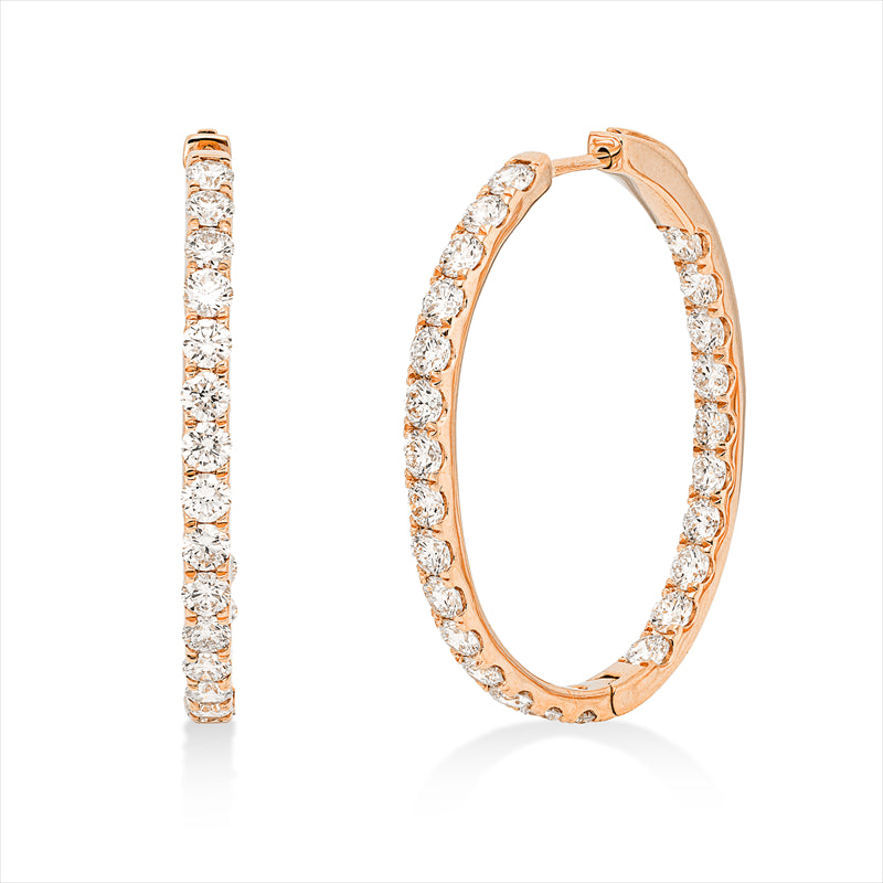 Creolen    aus 750/-18 Karat Rotgold mit 50 Diamanten 3