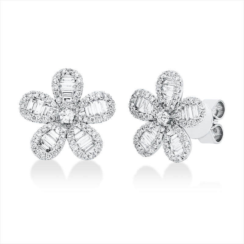 Ohrstecker    aus 750/-18 Karat Weißgold mit 172 Diamanten 0