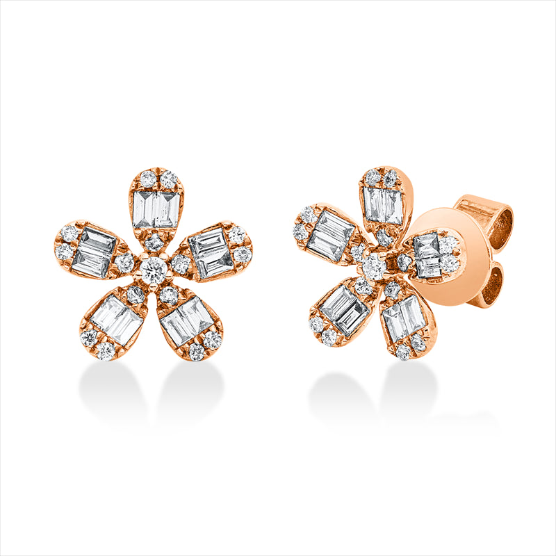 Ohrstecker    aus 750/-18 Karat Rotgold mit 52 Diamanten 0