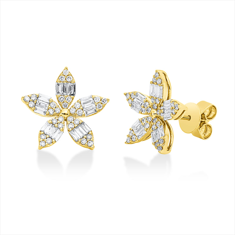 Ohrstecker    aus 750/-18 Karat Gelbgold mit 90 Diamanten 0