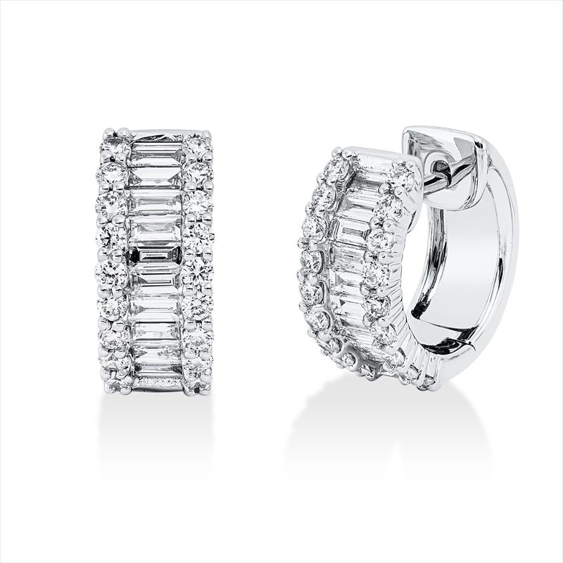 Creolen    aus 750/-18 Karat Weißgold mit 56 Diamanten 1