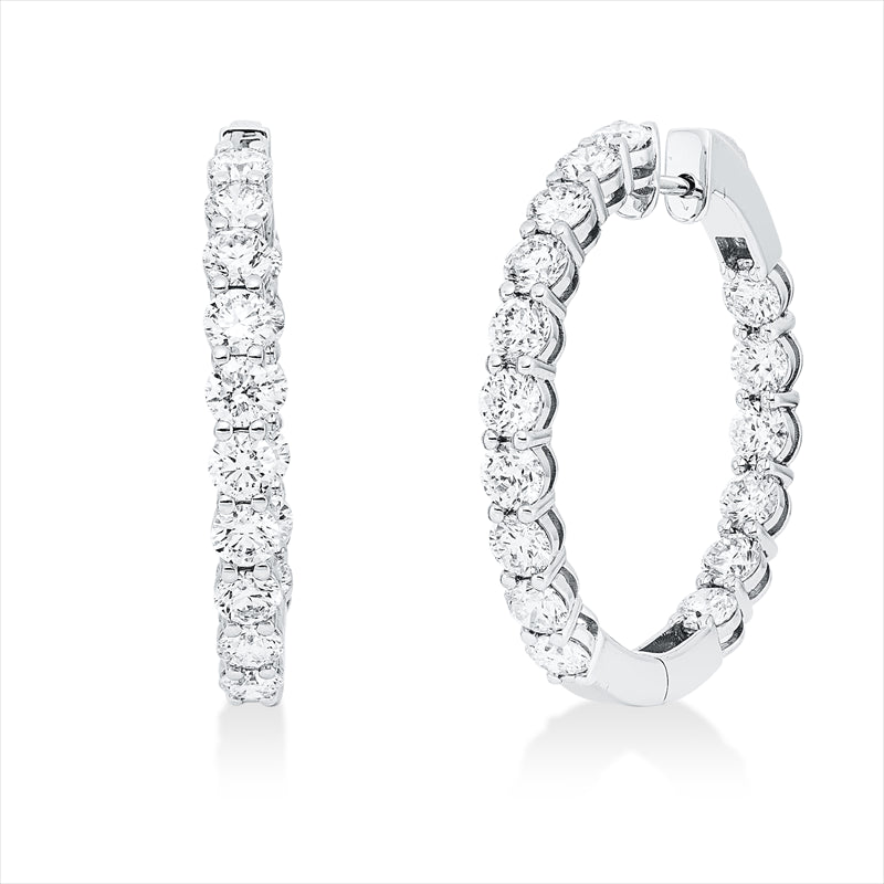 Creolen    aus 750/-18 Karat Weißgold mit 32 Diamanten 6