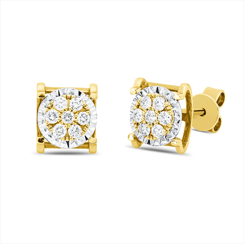 Ohrstecker    aus 585/-14 Karat Gelbgold mit 14 Diamanten 0
