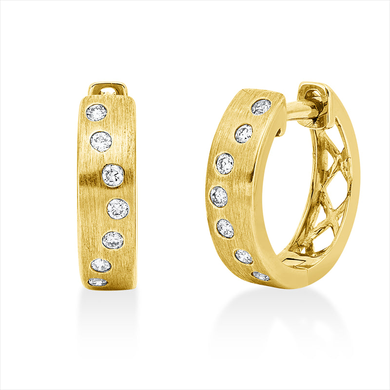 Creolen    aus 750/-18 Karat Gelbgold mit 14 Diamanten 0