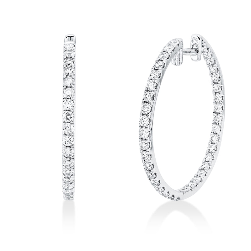 Creolen    aus 750/-18 Karat Weißgold mit 76 Diamanten 1