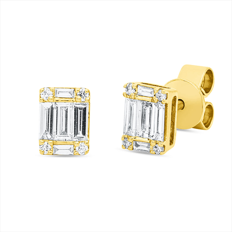 Ohrstecker    aus 750/-18 Karat Gelbgold mit 18 Diamanten 0