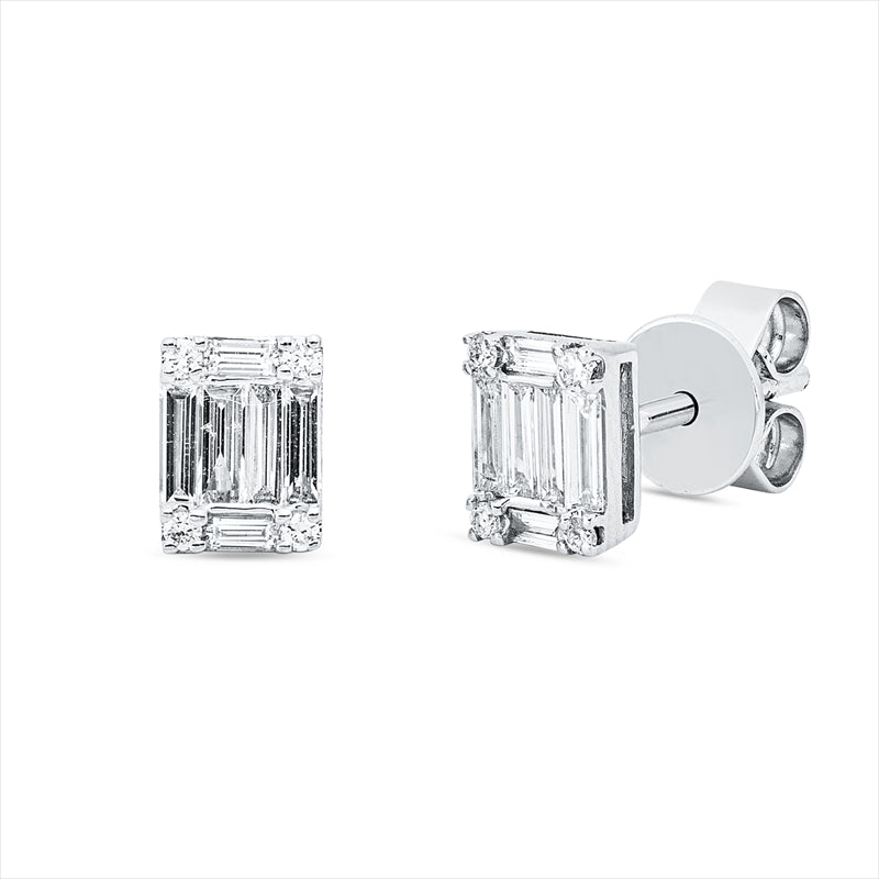 Ohrstecker    aus 750/-18 Karat Weißgold mit 20 Diamanten 0