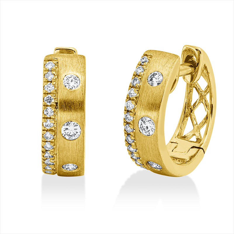 Creolen    aus 750/-18 Karat Gelbgold mit 34 Diamanten 0