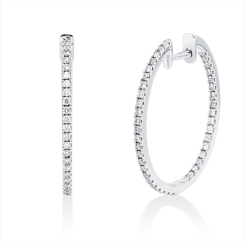 Creolen    aus 585/-14 Karat Weißgold mit 84 Diamanten 0