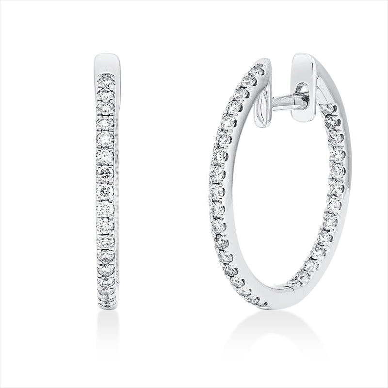 Creolen    aus 585/-14 Karat Weißgold mit 62 Diamanten 0