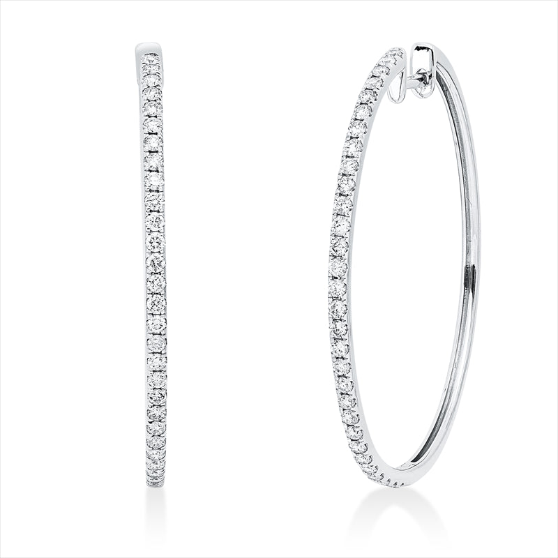 Creolen    aus 585/-14 Karat Weißgold mit 60 Diamanten 1