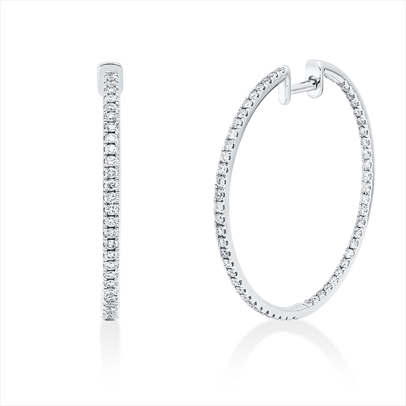 Creolen    aus 585/-14 Karat Weißgold mit 112 Diamanten 0