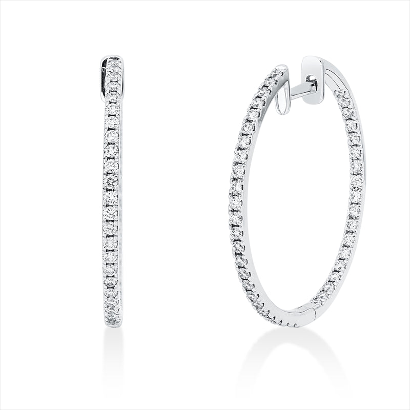 Creolen    aus 585/-14 Karat Weißgold mit 84 Diamanten 0