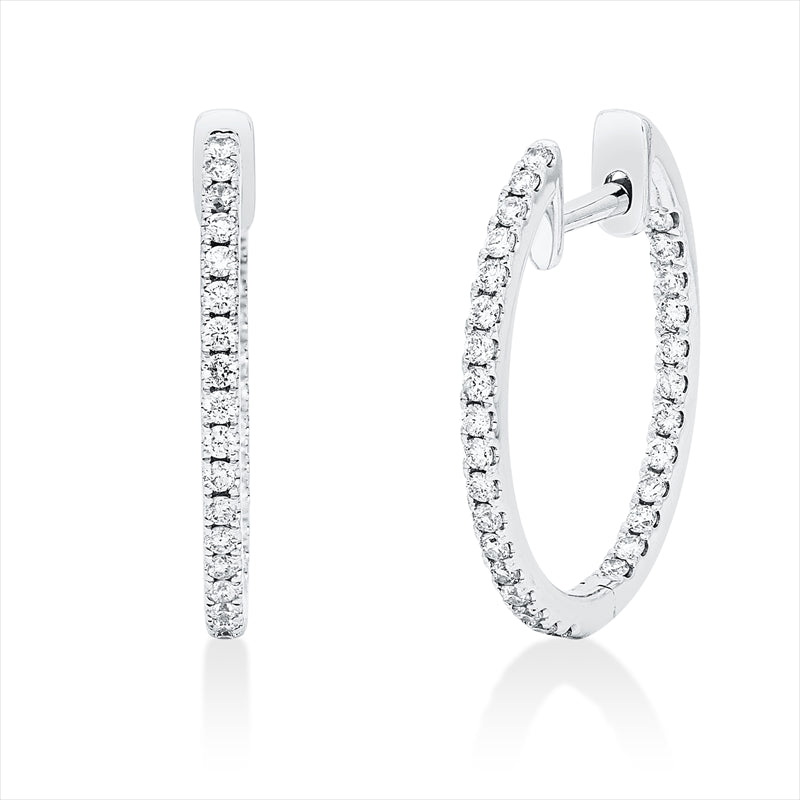 Creolen    aus 585/-14 Karat Weißgold mit 60 Diamanten 0