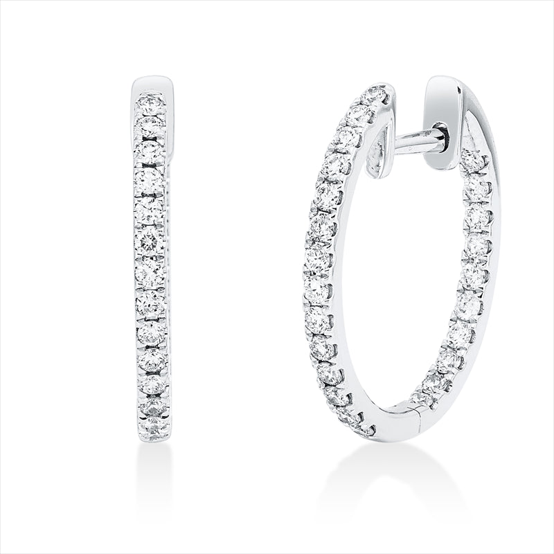 Creolen    aus 585/-14 Karat Weißgold mit 48 Diamanten 0