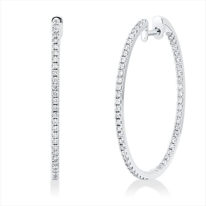 Creolen    aus 585/-14 Karat Weißgold mit 112 Diamanten 0