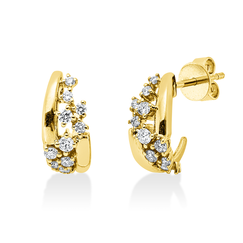 Ohrstecker    aus 585/-14 Karat Gelbgold mit 22 Diamanten 0