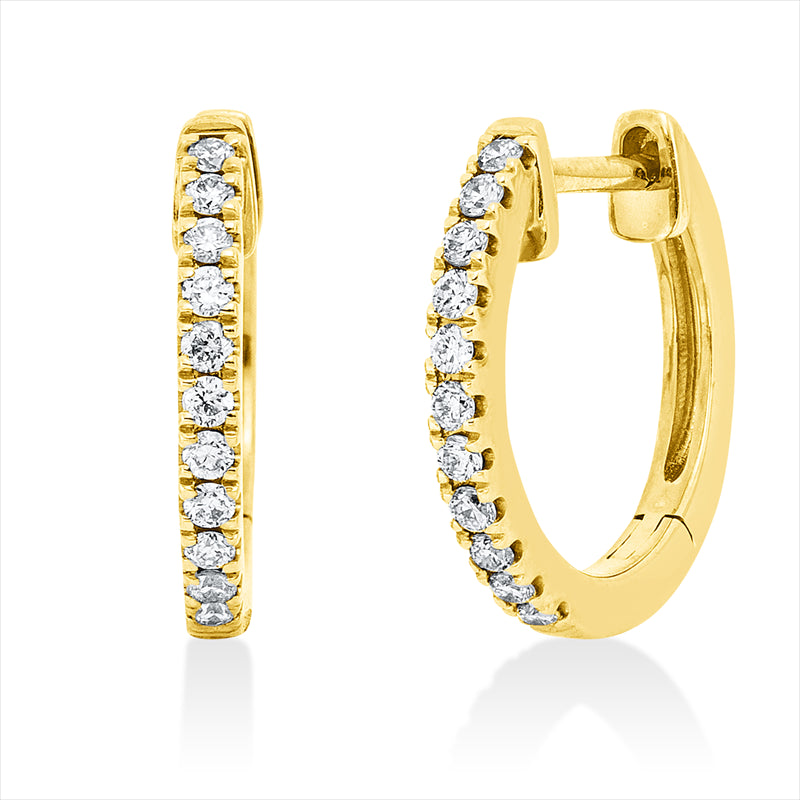 Creolen    aus 585/-14 Karat Gelbgold mit 22 Diamanten 0