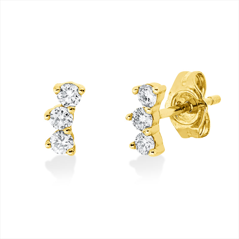 Ohrstecker    aus 585/-14 Karat Gelbgold mit 6 Diamanten 0