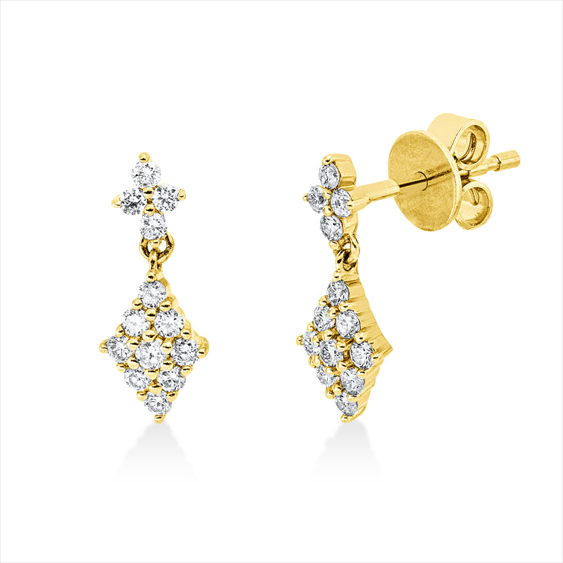 Ohrstecker    aus 585/-14 Karat Gelbgold mit 26 Diamanten 0