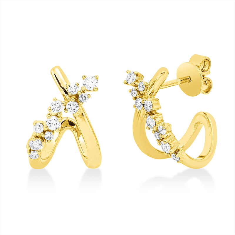 Ohrstecker    aus 585/-14 Karat Gelbgold mit 20 Diamanten 0
