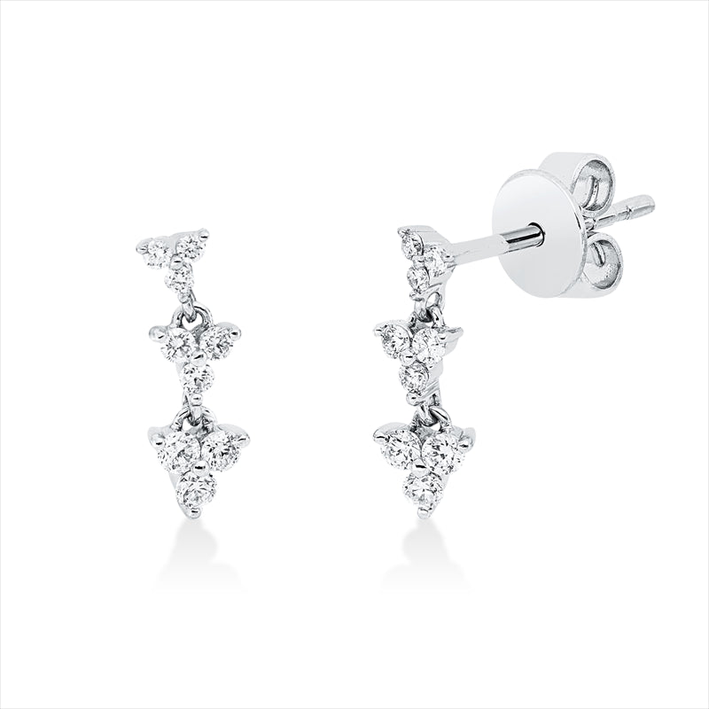 Ohrstecker    aus 585/-14 Karat Weißgold mit 18 Diamanten 0