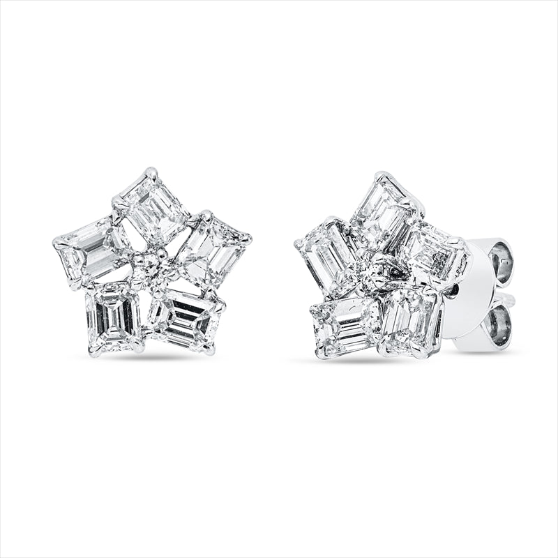 Ohrstecker    aus 750/-18 Karat Weißgold mit 12 Diamanten 1