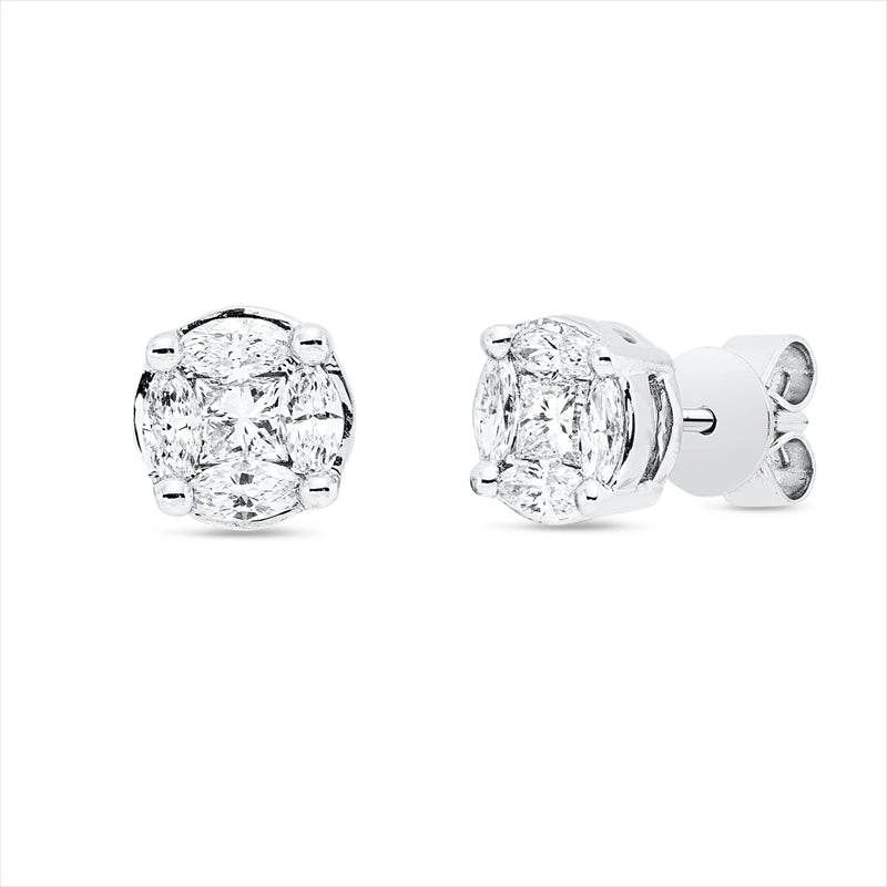 Ohrstecker    aus 750/-18 Karat Weißgold mit 10 Diamanten 1