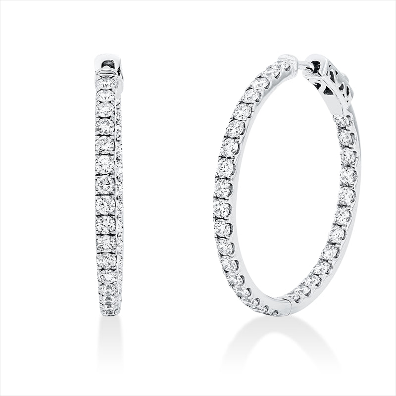 Creolen    aus 750/-18 Karat Weißgold mit 60 Diamanten 1