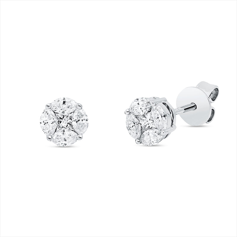 Ohrstecker    aus 750/-18 Karat Weißgold mit 10 Diamanten 0