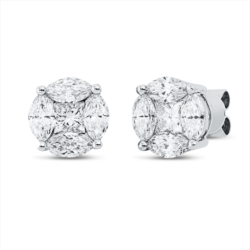 Ohrstecker    aus 750/-18 Karat Weißgold mit 10 Diamanten 2