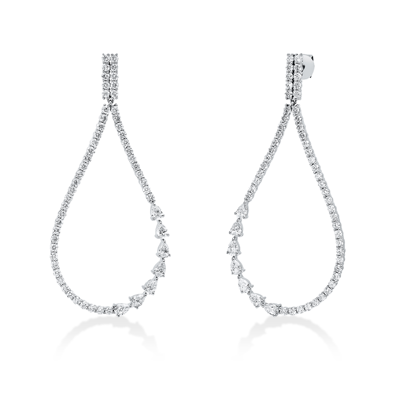 Ohrschmuck    aus 750/-18 Karat Weißgold mit 116 Diamanten 1