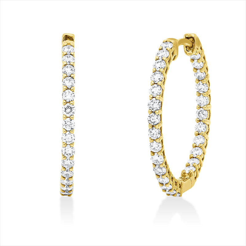 Creolen    aus 750/-18 Karat Gelbgold mit 52 Diamanten 1