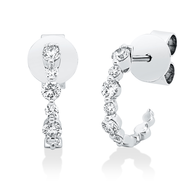 Ohrstecker    aus 750/-18 Karat Weißgold mit 12 Diamanten 0