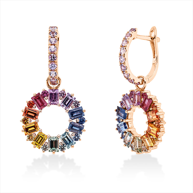 Ohrschmuck mit Saphir  aus 750/-18 Karat Rotgold  