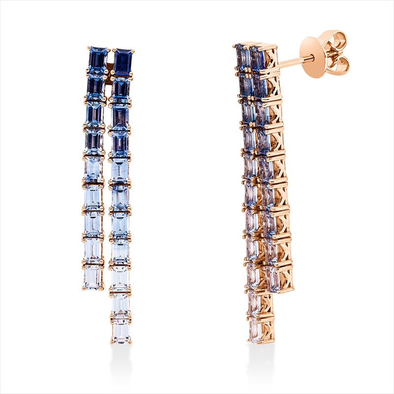 Ohrschmuck mit Saphir  aus 750/-18 Karat Rotgold  