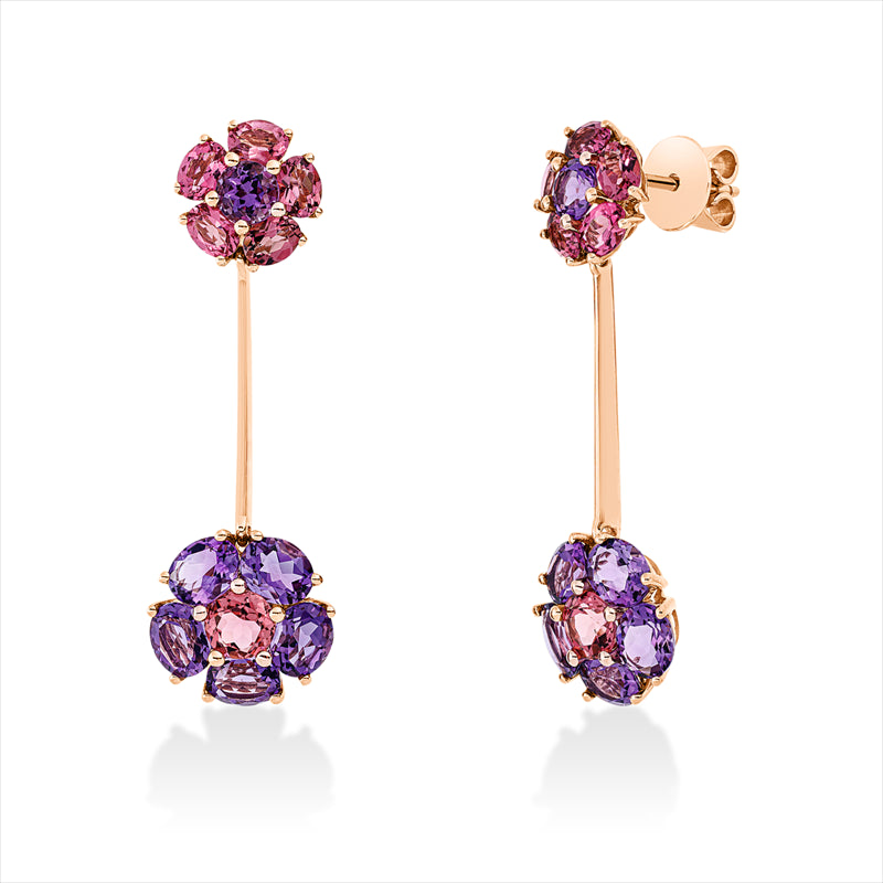 Ohrschmuck mit Turmalin  aus 750/-18 Karat Rotgold  