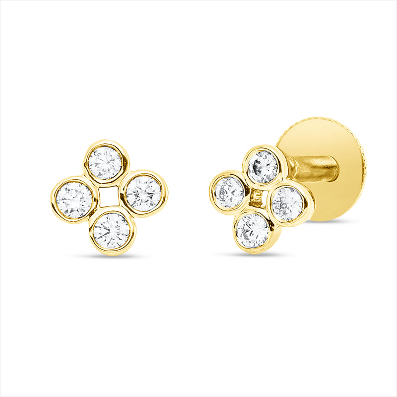 Ohrstecker    aus 750/-18 Karat Gelbgold mit 8 Diamanten 0