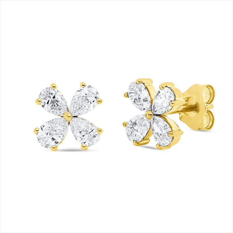 Ohrstecker    aus 750/-18 Karat Gelbgold mit 8 Diamanten 1