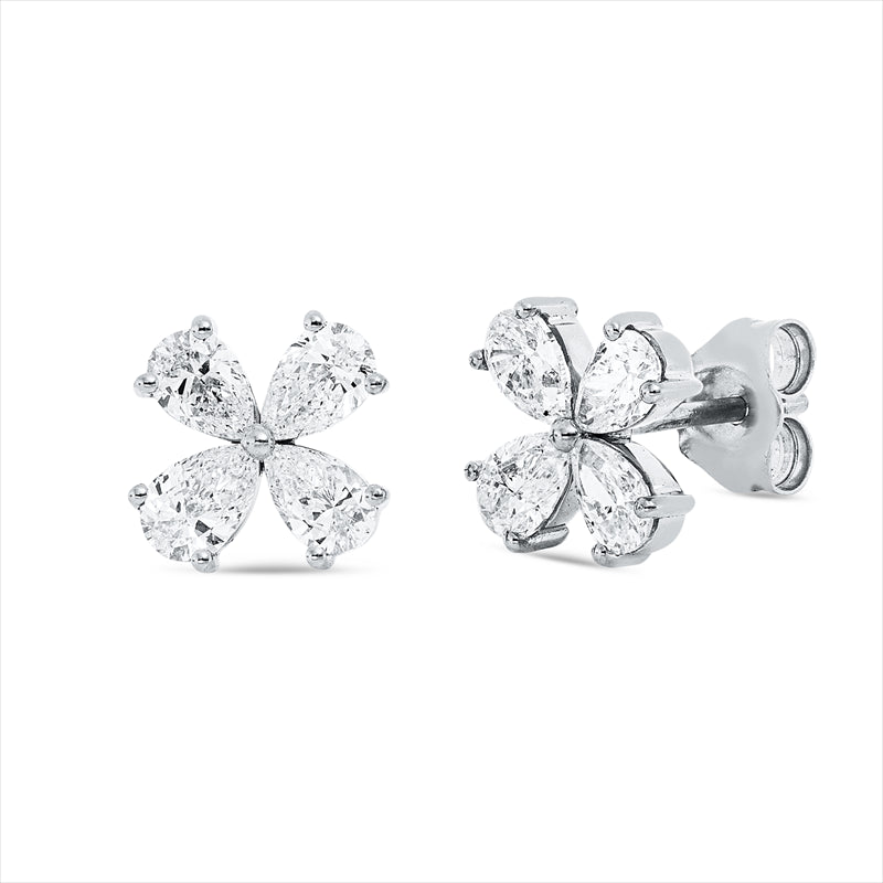 Ohrstecker    aus 750/-18 Karat Weißgold mit 8 Diamanten 1