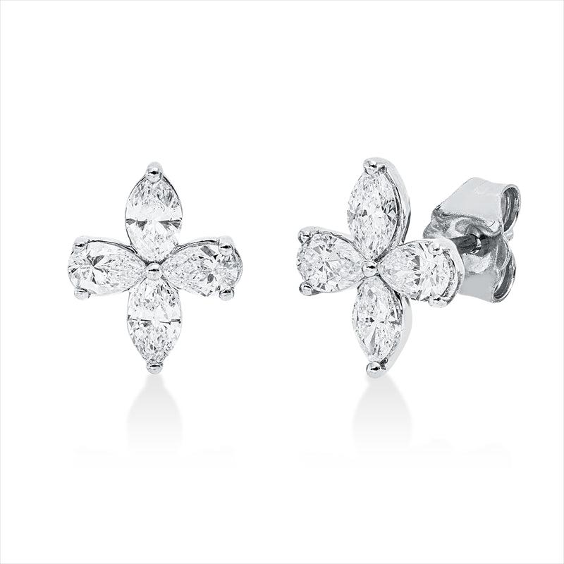 Ohrstecker    aus 750/-18 Karat Weißgold mit 8 Diamanten 0