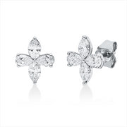 Ohrstecker    aus 750/-18 Karat Weißgold mit 8 Diamanten 0