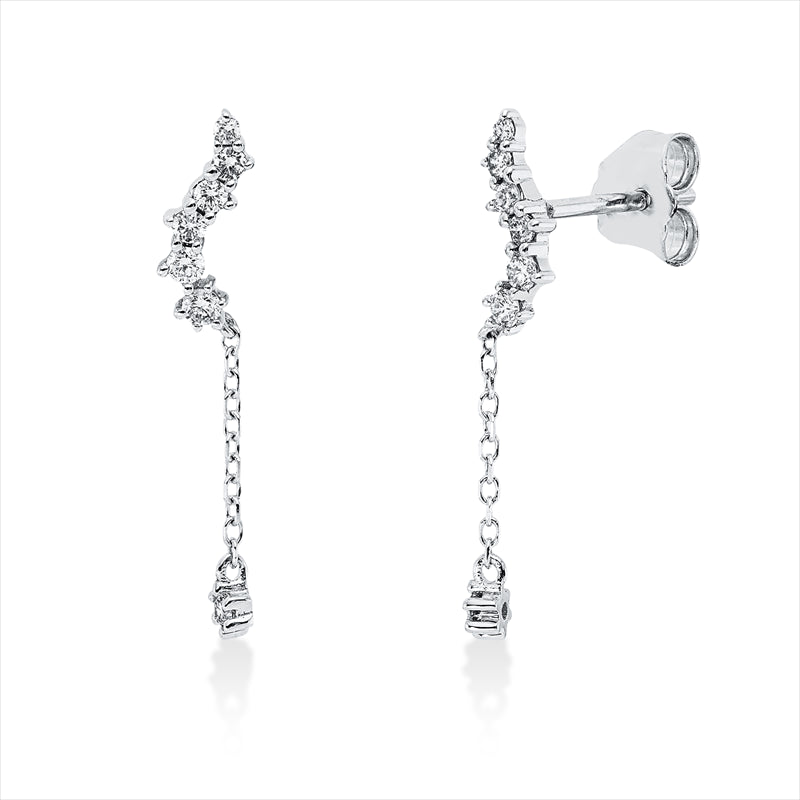 Ohrstecker    aus 750/-18 Karat Weißgold mit 14 Diamanten 0