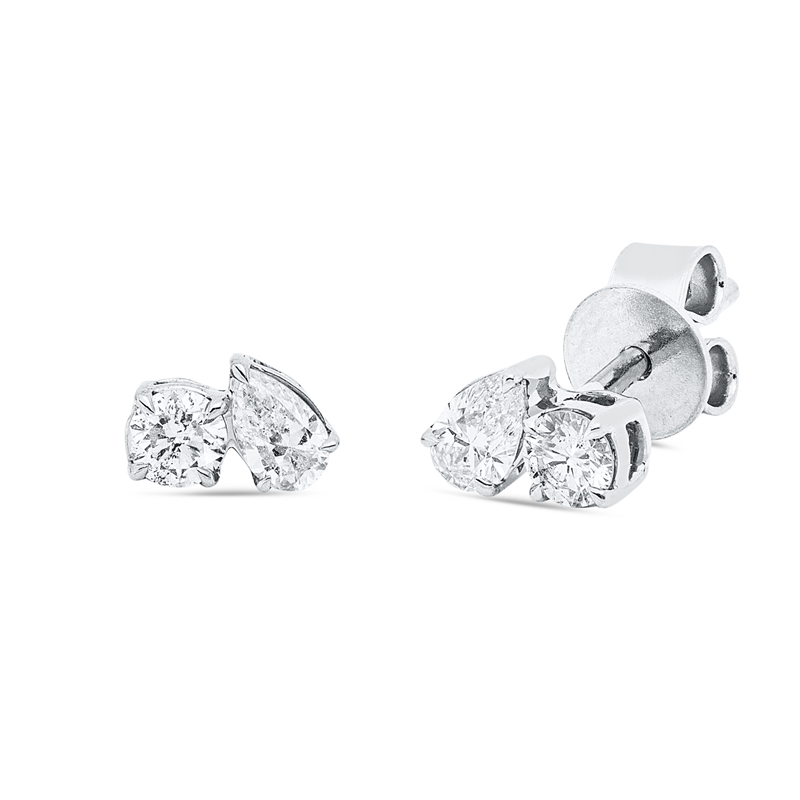 Ohrstecker    aus 750/-18 Karat Weißgold mit 4 Diamanten 0