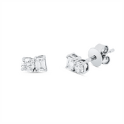 Ohrstecker    aus 750/-18 Karat Weißgold mit 4 Diamanten 0