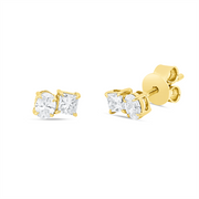 Ohrstecker    aus 750/-18 Karat Gelbgold mit 4 Diamanten 0